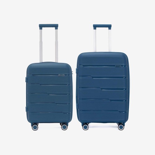  Troler set 2 Bucati KREAL model MARCILIA Troler cabina 54 cm şi Troler mediu 64 cm polipropilenă albastru